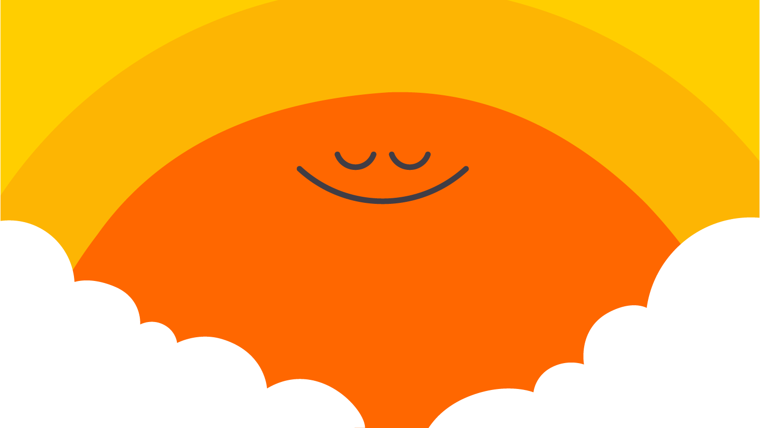 Headspace Web Banner with image of an orange sun smiling.